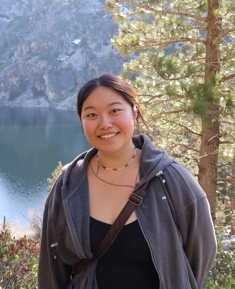 Yan, a master's student, in nature